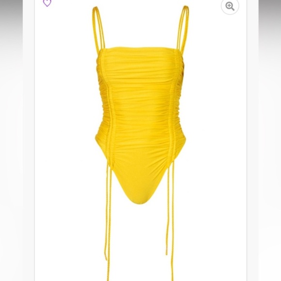 New! Baobab Ancla Ruched Swimsuit In Popcorn yellow nwot 24169 - Picture 6 of 14